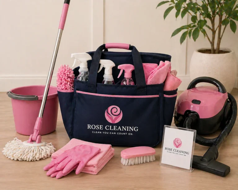 Rose Cleaning's supply kit used for deep cleaning Denver homes